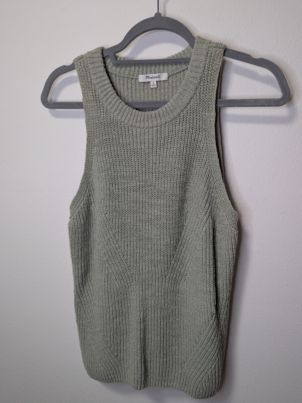 Madewell Knit Scoop-Neck Tank in Sage Green